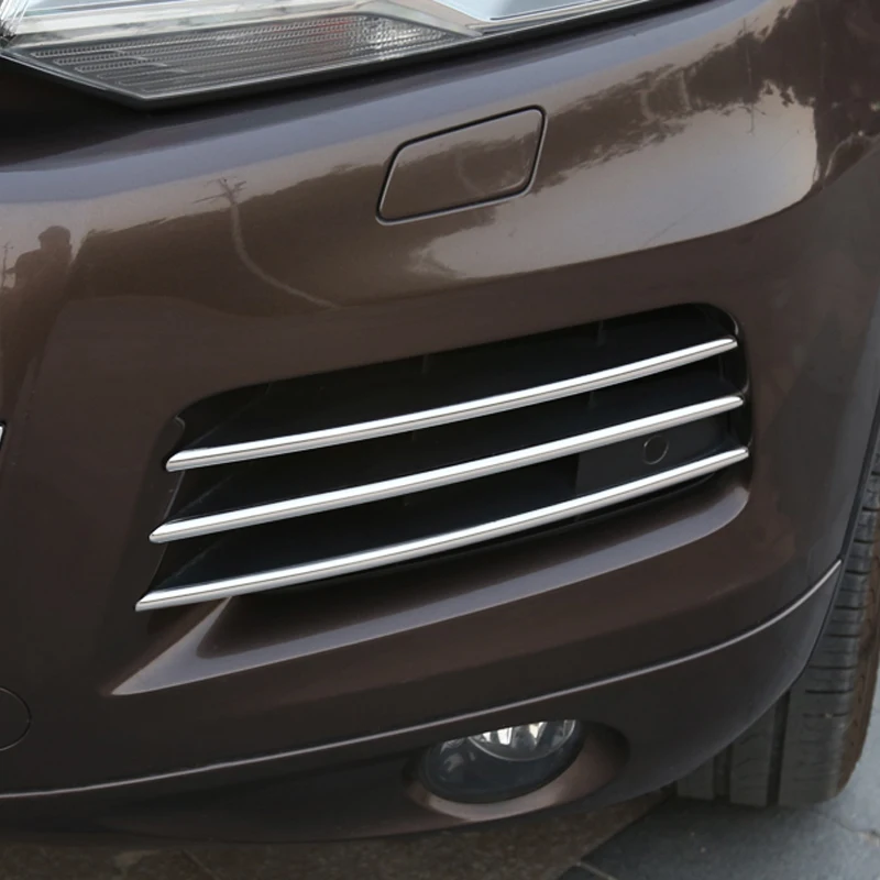 1 zestaw naklejek na przednie światła przeciwmgielne ze stali nierdzewnej do VW Touareg Akcesoria do dekoracji świateł przeciwmgielnych