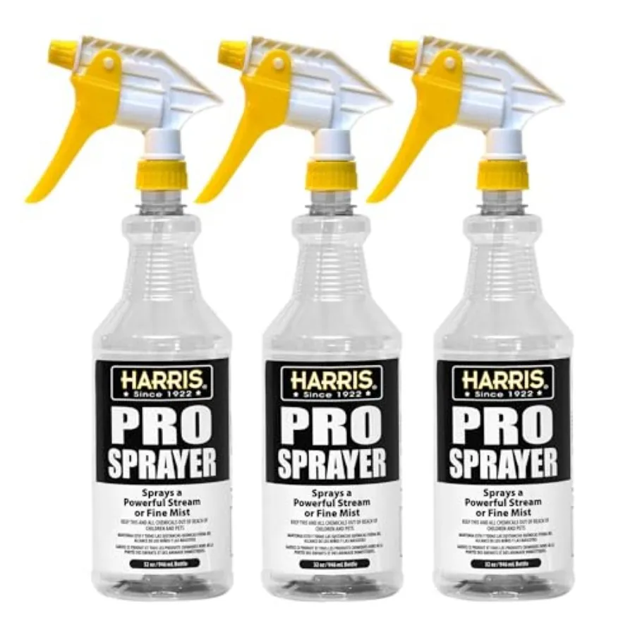 

Professional Spray Bottle 32oz 3-Pack,All-Purpose for Cleaning and Plants with Clear Finish, Pressurized Sprayer, Adjustable No