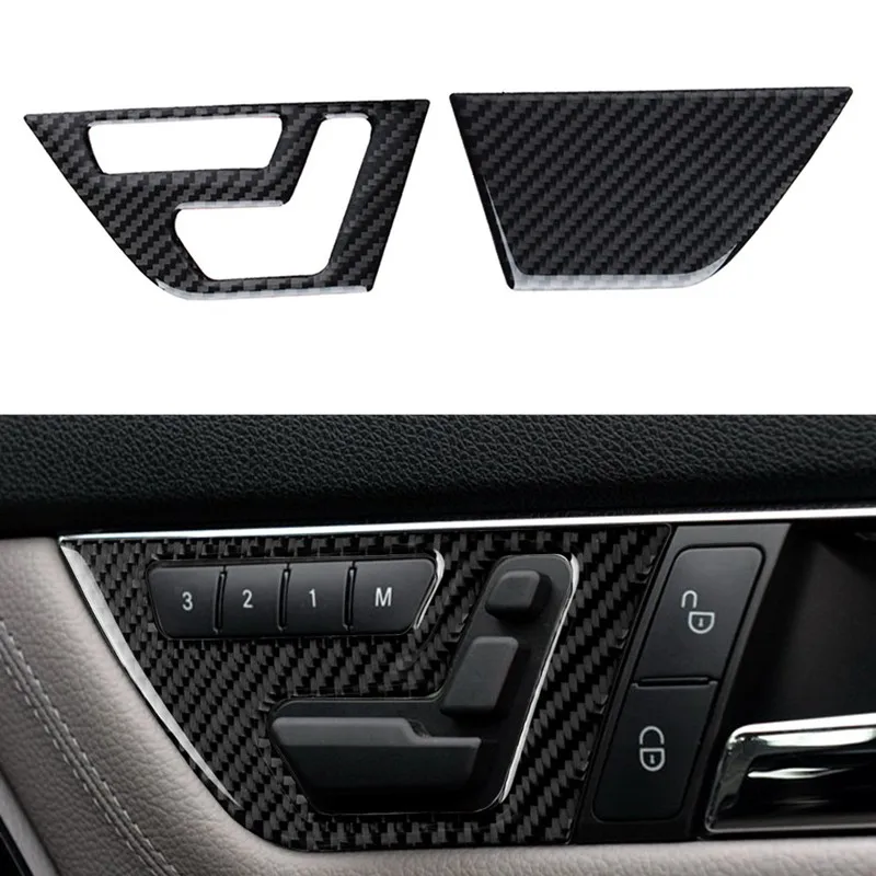 

2Pcs Carbon Fiber Inner Door Panel Cover Trim Fit for Mercedes Benz C Class W204 2007-2013