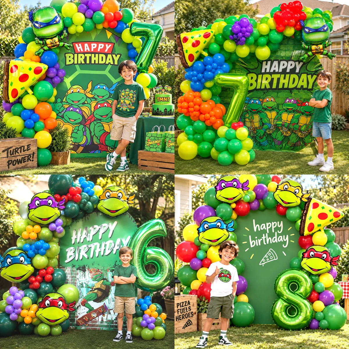 Ninja Turtles Themed Party Balloon Pack Colorful Foil Latex Globos Birthday Party Photography Props Decor Supplies For Boys
