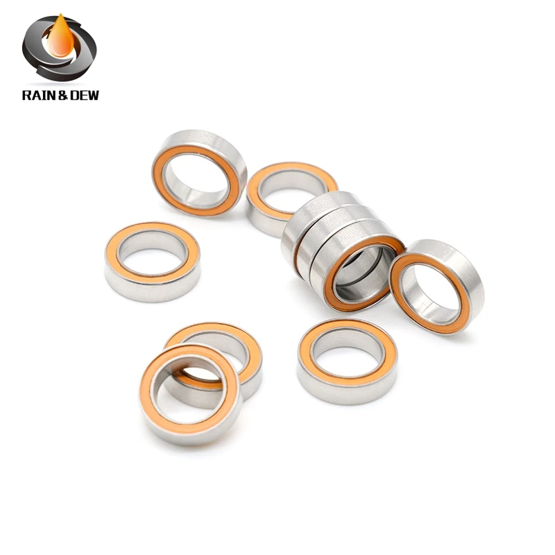 1Pcs  S6700 2RS CB ABEC7 10X15X4 mm ABEC-7 Stainless Steel hybrid Si3n4 ceramic bearing 6700 RS Without Grease Fast Turning