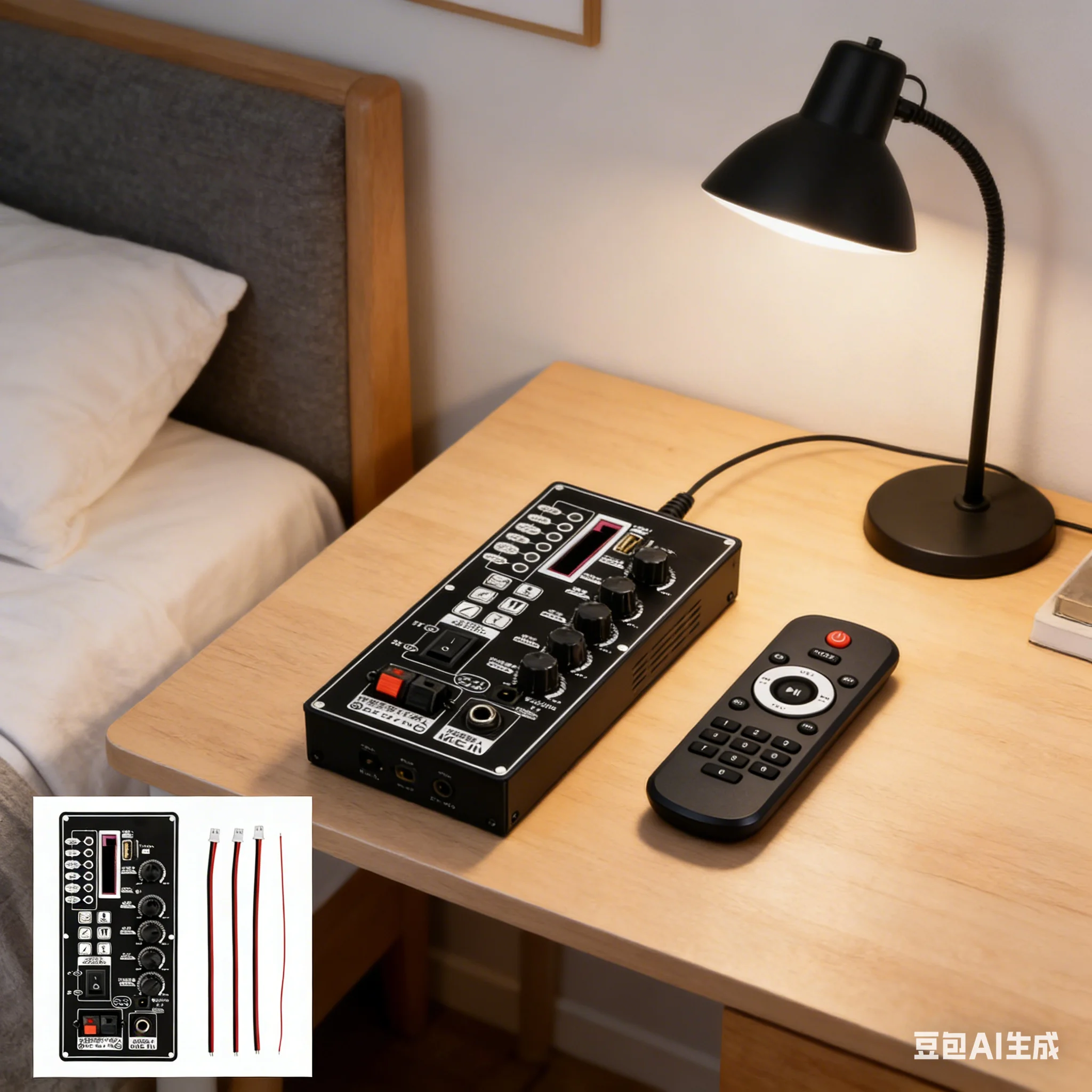 Caixa de Som Bluetooth Portátil de 50W com Display, Placa Decodificadora MP3 USB/TF/FM, Placa Amplificadora BT 2*25W, Entrada 7.4V-12V