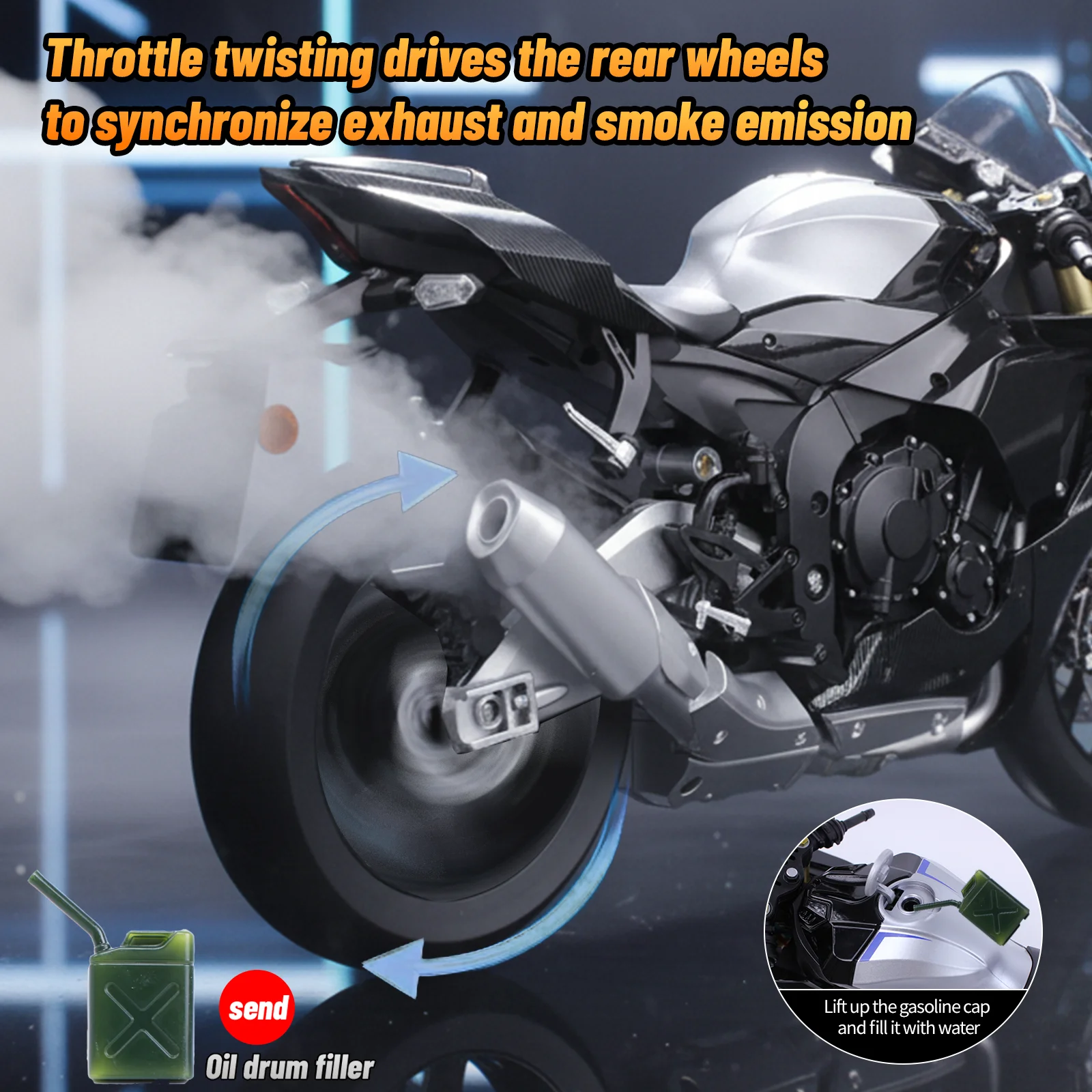 

1:6 Scale Motorcycle Model Die Cast Metal with Plastic Parts Motorcycle 2020 YAMAHA YZF-R6