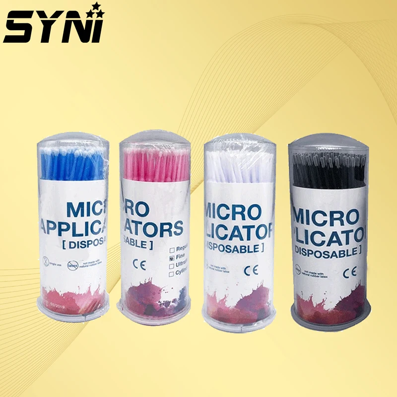 100Pcs/Bottle SYNI Dental Disposable Micro Brushes Applicators Micro Brush Dentistry Odontologia Extension Tools