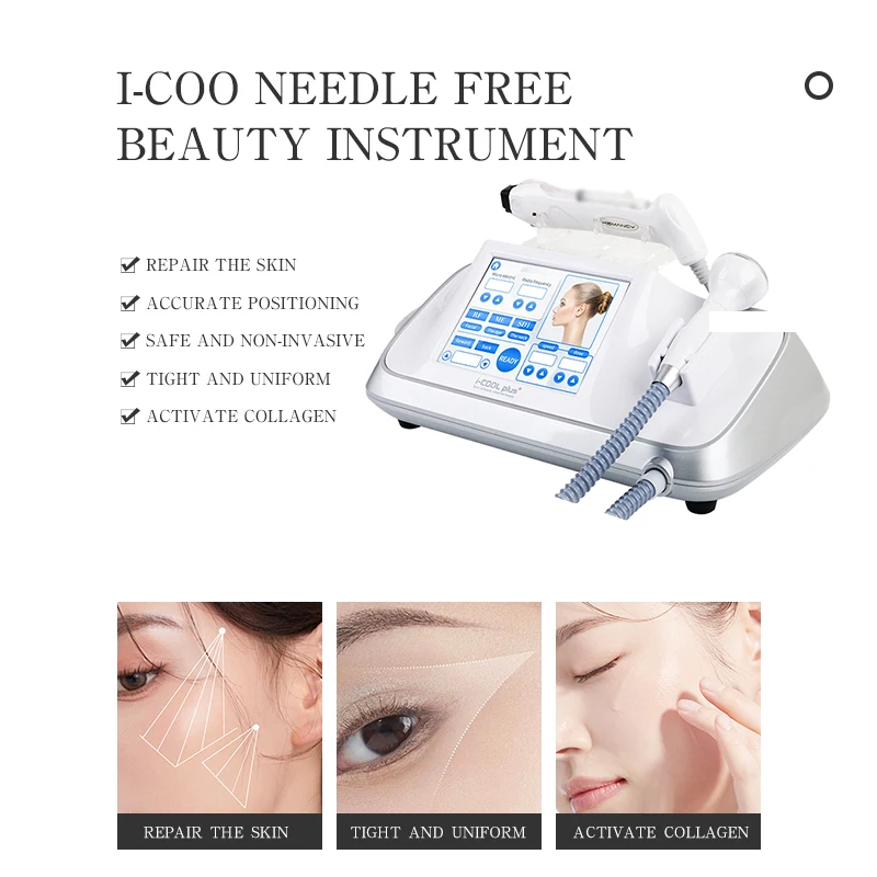 

RF 2-in-1 Beauty Device with No Needle Injection Water Mesotherapy for Skin Rejuvenation I-Cool Plus Machine for Face Treatment