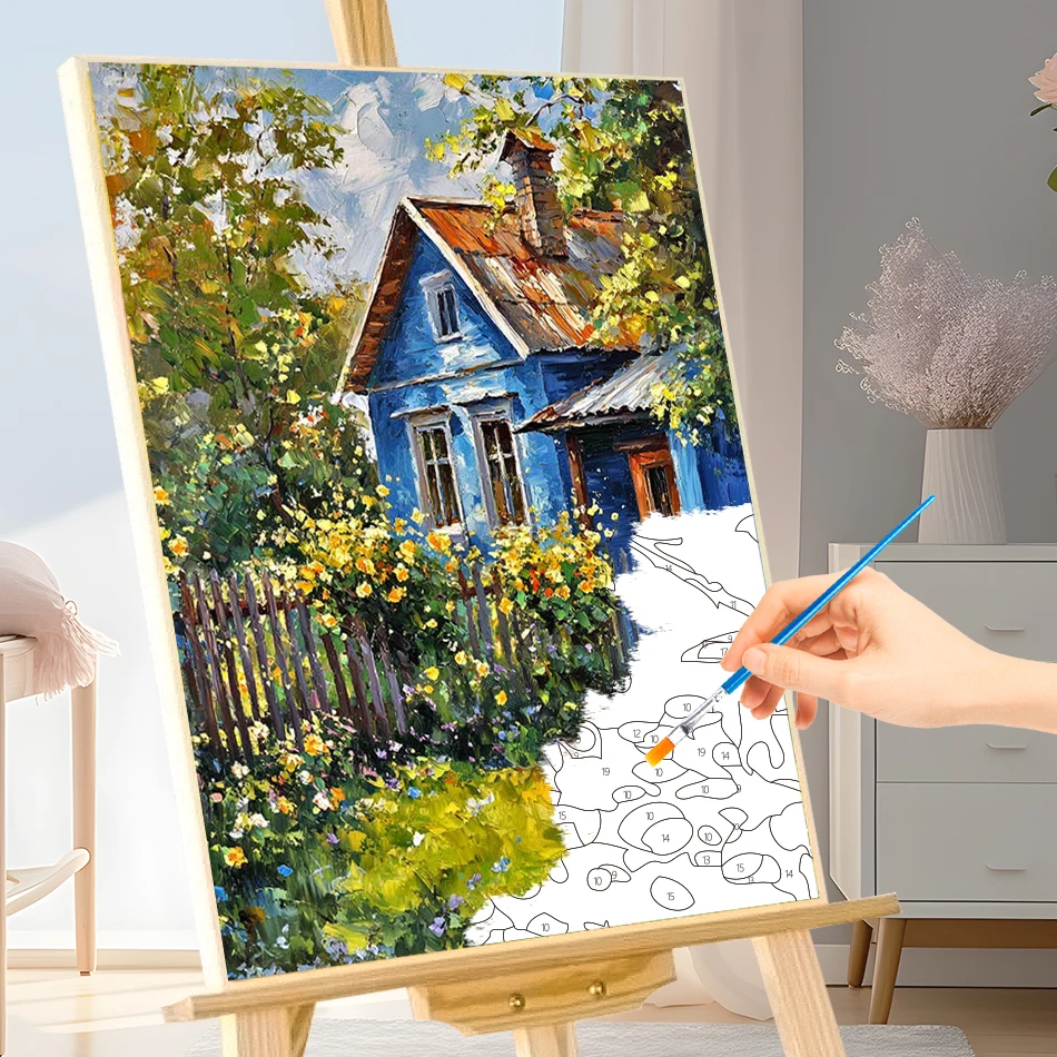 GATYZTORY Painting By Numbers For Drawing on canvas creative crafts adults Watercolor Landscape Artwork Wall Art Draw Home Decor