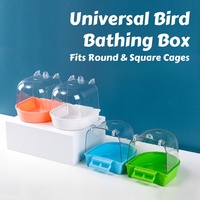 Universal Bird Bathing Box – Fits Round/Square Cages, Safe Bathing Container for Budgies, Lovebirds & Small Songbirds