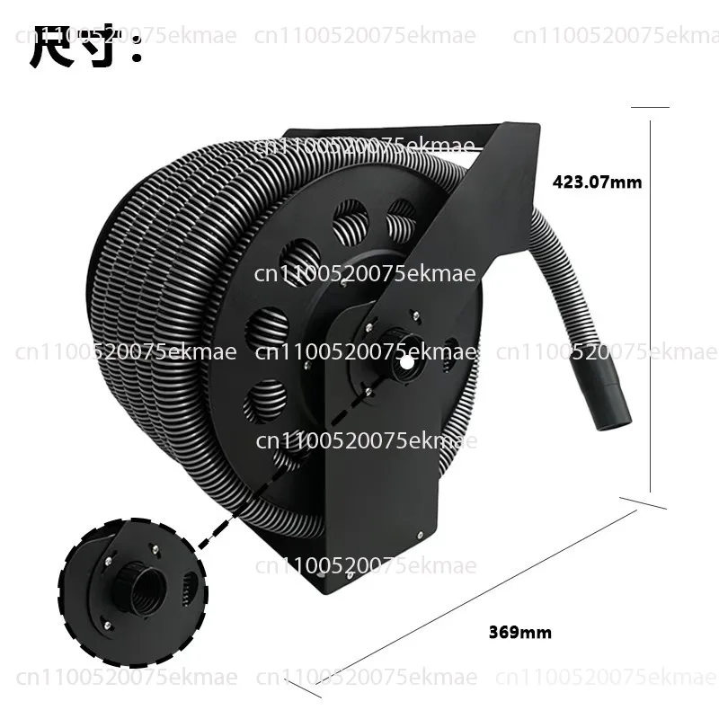 Wall Mount Retractable Vacuum Hose Reel, 30 'Extended Hose, 1-1/4