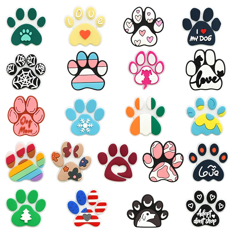 New Small PVC Soft Rubber Patches Cartoon Dog footprints Ornaments DIY Accessories for Hair Clips Clothes & Stationery