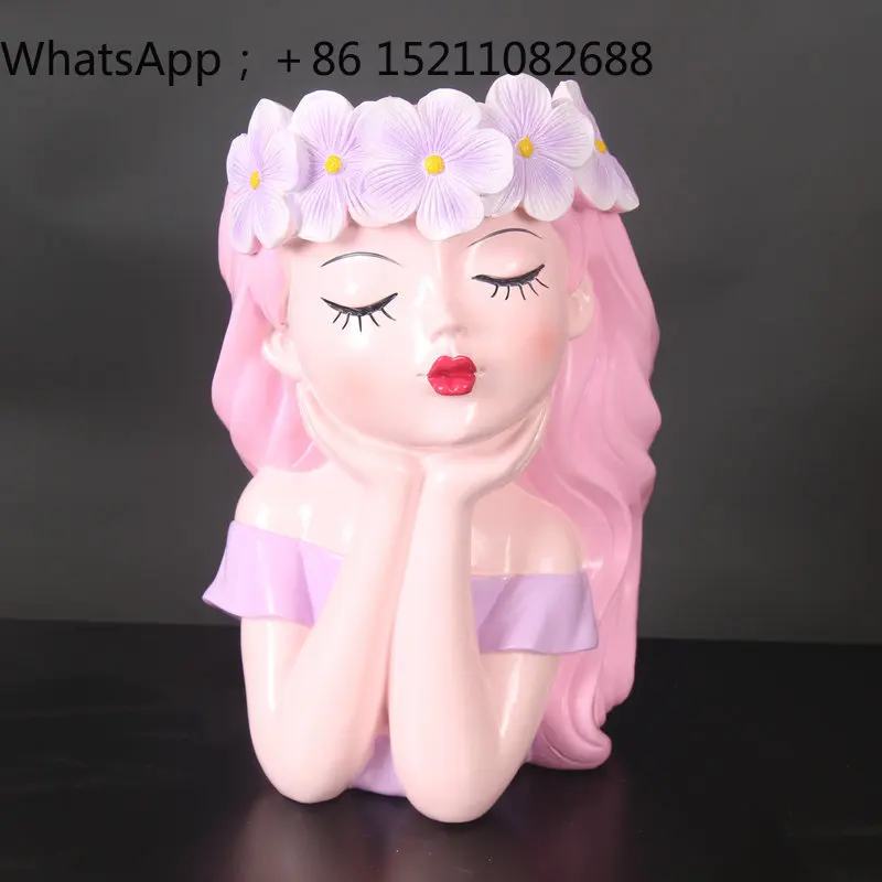 LLY girl fairy flower ware creative succulent flower pot small fresh vase living room TV cabinet decorative ornament