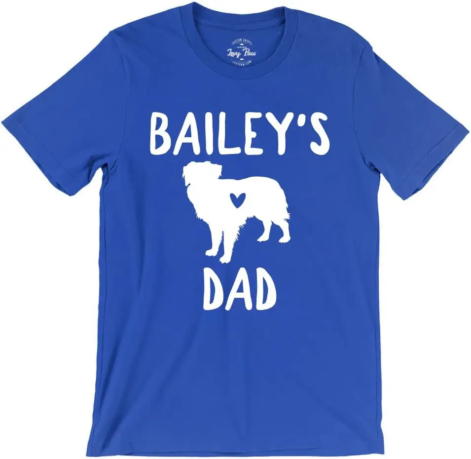 Personalized Dog Breed & Name T-Shirt for Men Cute Dog Dad Shirt Funny Dog Dad Gifts Multiple Colors