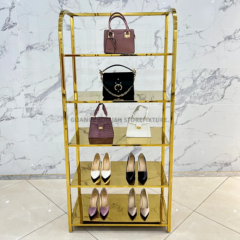 Customized. Bag Store Interior Design Display Furniture Retail Metal Shoes Rack Handbag Display Shelf Bag Shop Display Rack