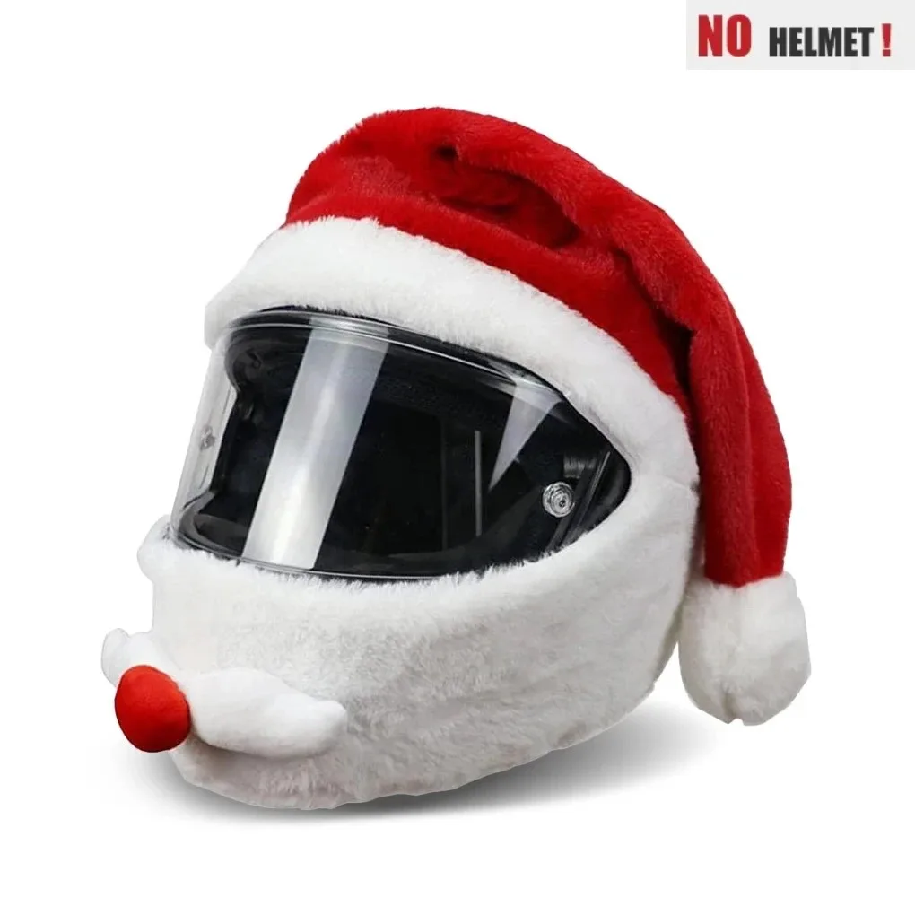 Universal Motorrad Weihnachten Helm Abdeckung Cartoon Elch Santa Claus Flauschigen Plüsch Set Weihnachten Cosplay Spleißen Kopf Abdeckung – Detail 7