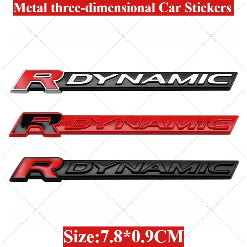 

High-quality 3D Modified Metal Car Stickers RDYNAMIC DIY Decorative Side Rear Badges Car Accessories Vehicle Scratch Coverings
