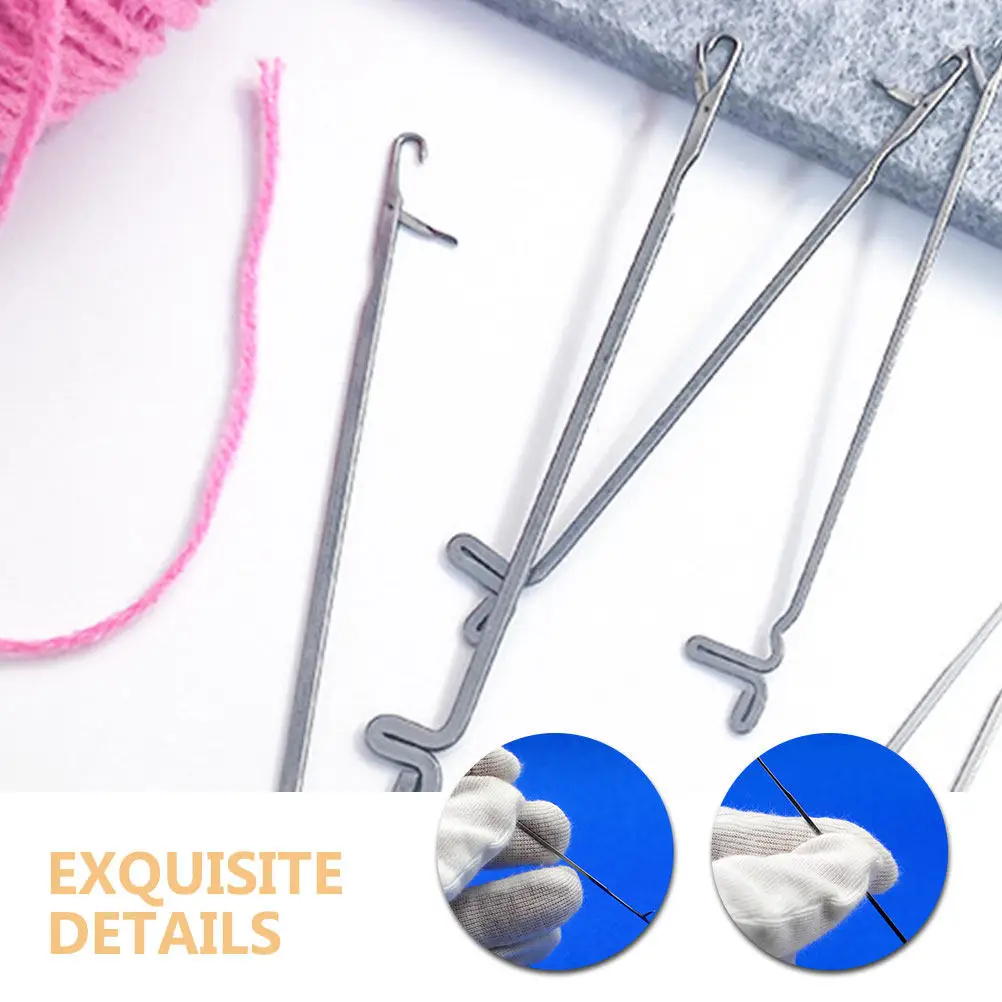 10Pcs Metal Latch Hook Crochet Set Crochet Tools for Beginners Advanced Crafters Yarn Bead Stringing Quilting Button Loops DIY