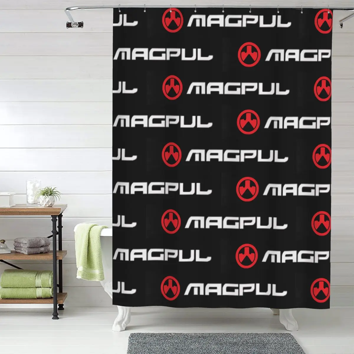 

Занавеска для душа с логотипом Magpul Firearms: пистолеты, ружья PMAG, AR15, M4, M16. Водонепроницаемая полиэстеровая занавеска для ванной комнаты с крючками.