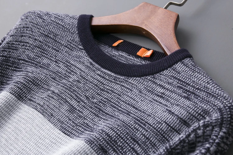 

Mixed Wool Knitted Sweater Thi Warm round Ne Loose Fit Men's Winter Top Casual Basic Sle Long Sve Youth Faion