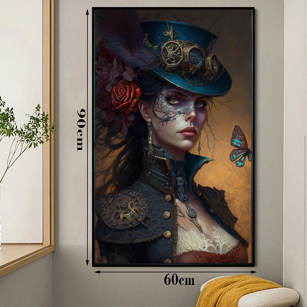 Diamante mosaico cappello magico donna 5D pittura diamante fai da te Steampunk orologio donna punto croce Kit strass immagini decorazioni per la casa