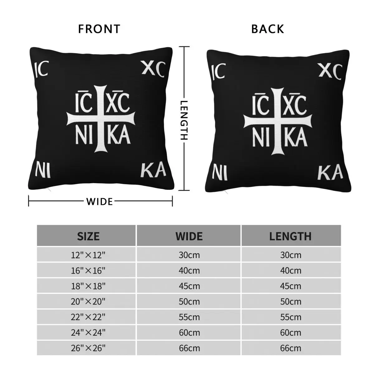IC XC NIKA Cross Christian Orthodox Jesus Chris Square Pillowcase Pillow Cover Cushion Comfort Throw Pillow for Home Living Room
