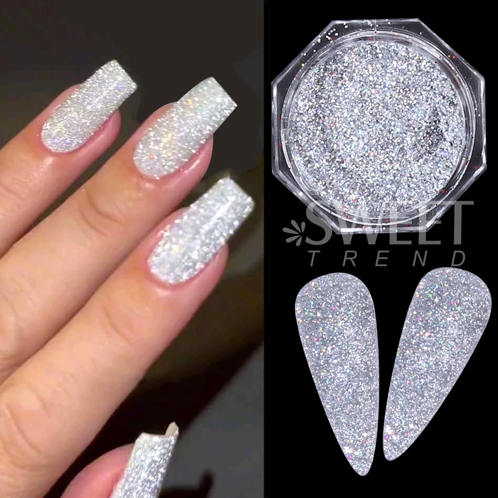 6/12 stücke Weihnachten Rot Goldene Nail art Glitter Pulver Holographische Design Glänzende Nagel Glitter Staub Pigmente Maniküre Dekorationen