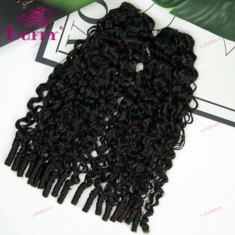 

Curly Crochet Human Hair Knotless Pre-Separated Water Curly Human Hair Lightweight Reusable Feather Crochet Hair Extensions