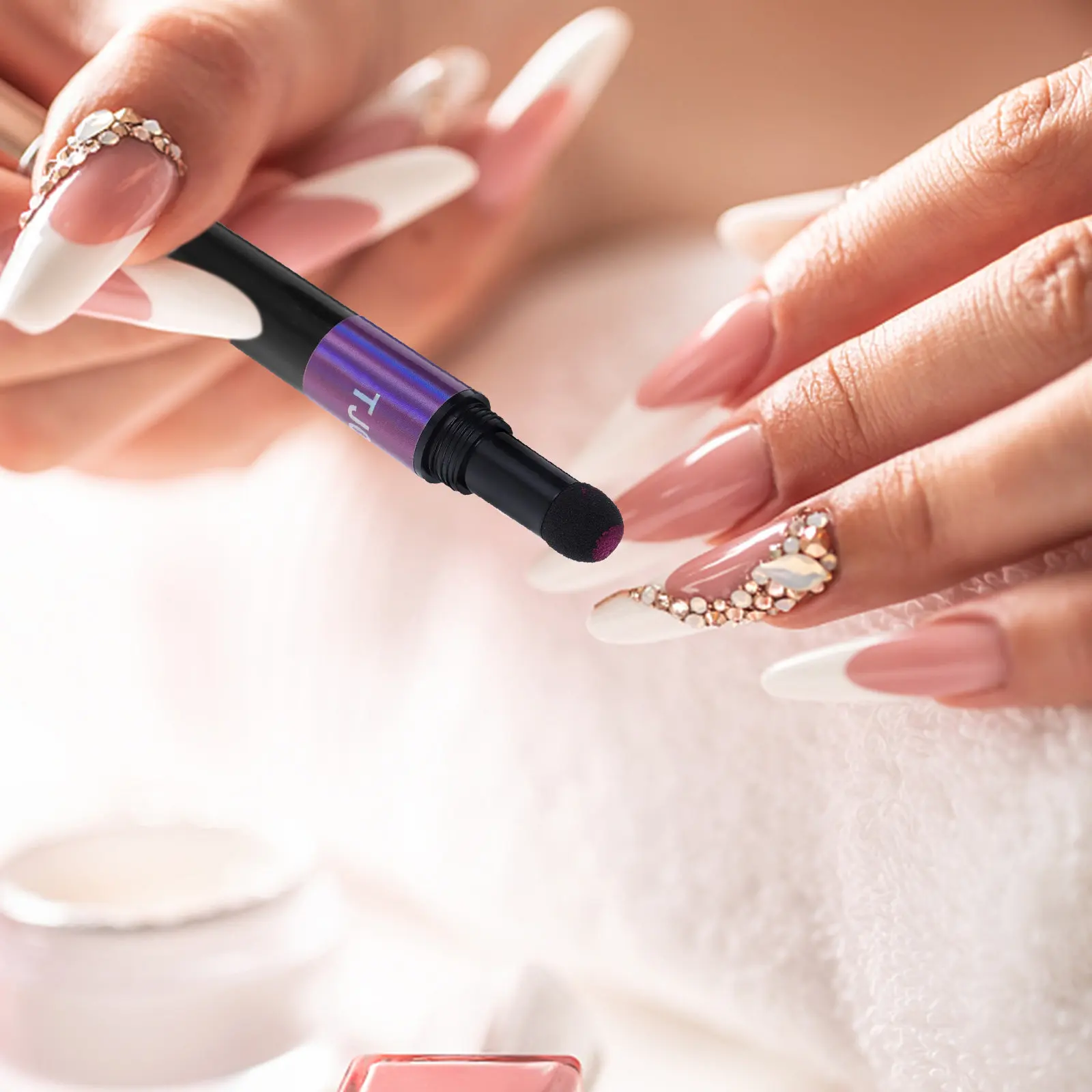 

Набор из 6 аппликаторов для зеркального эффекта на ногтях, для блестящего дизайна ногтей, DIY, салонный маникюр, инструменты для маникюра, пудра для ногтей