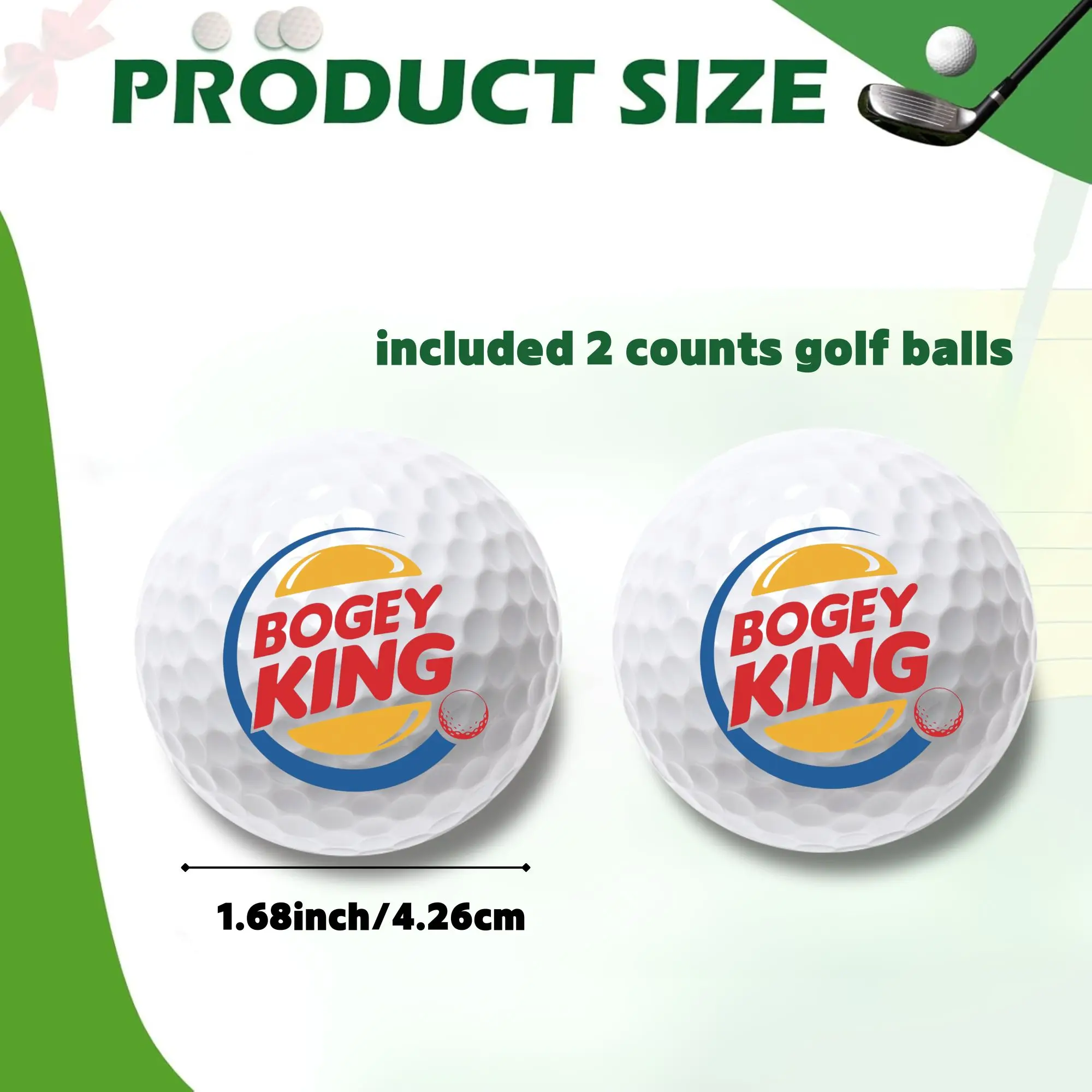 2 count Christmas Golf Gifts for Men or Women Unique, Personalized Colored Practice Golf Balls, Cool Accessories for Golfers