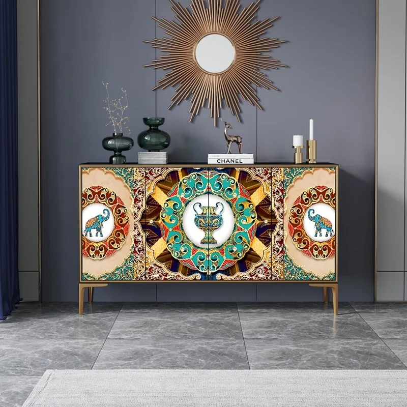 TTSolid wood light luxury light modern painted art hotel cabinet, entrance cabinet, dining side cabinet, locker, living room sid