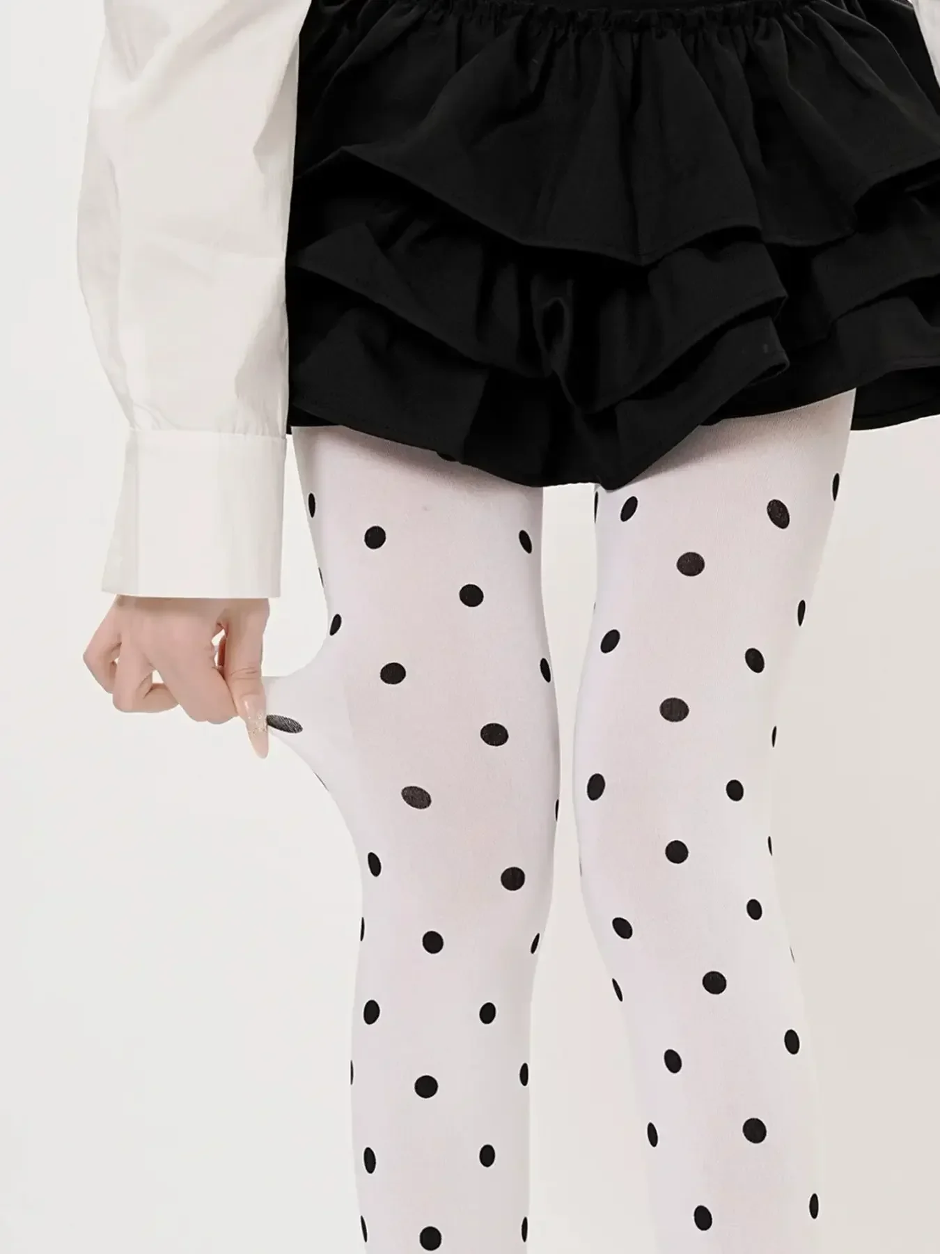 Polka Dot Fishnet Stockings, High Elastic Breathable Anti-Pick, Sweet Style Leg Shaping Pantyhose, All Seasons Slim-Fitting Tights