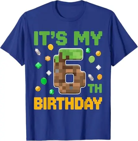 Geburtstags-Junge „It's My 6. Birthday Gamer Pixel Number Six“ T-Shirt Fashion Sons Nephew Enkel B-Day Geschenk Videospiel Spruch T-Shirt – Detail 7