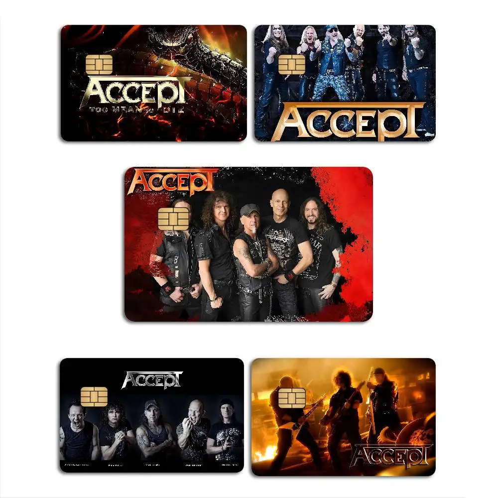 a-Accepts Heavy Rock Band Anmie Sticker Film Skin Cover for Credit Card Debit Bank Card Front