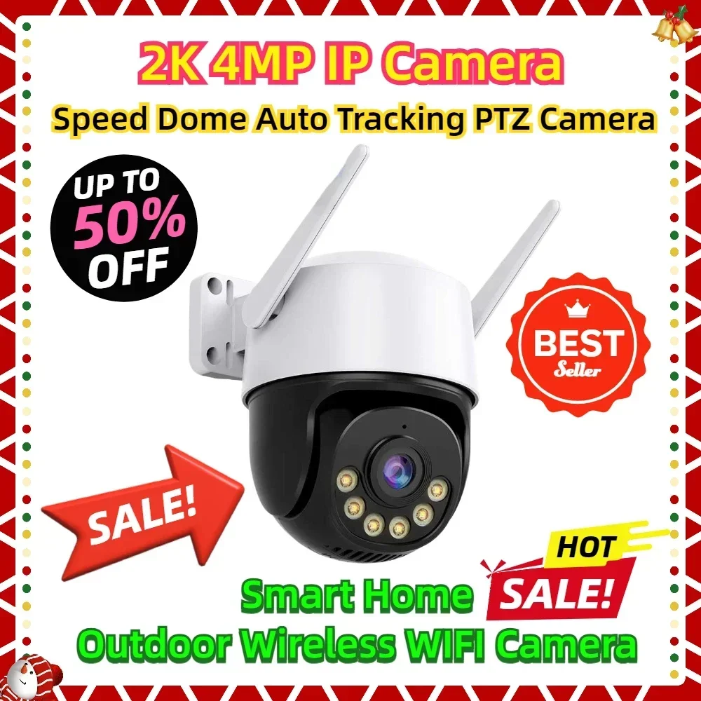 

2K 4MP IP Camera 4MP Speed Dome Auto Tracking PTZ Camera Smart Home Outdoor Wireless WIFI Camera Surveillance Monitor