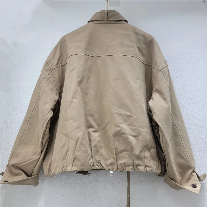 Korte jassen Parka's Dames Ritsjassen Opstaande kraag Casual losse Y2k Streetwear Elegante jas Werkjas Herfst Winter 2025