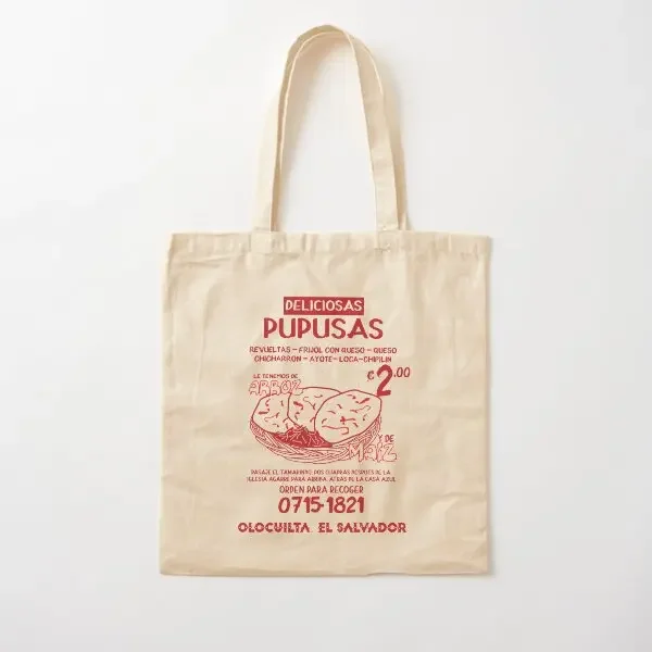 

Pupusas El Salvador Vintage Cotton Canvas Bag Travel Shoulder Bag Handbag Fashion Women Shopper Foldable Fabric Grocery Printed