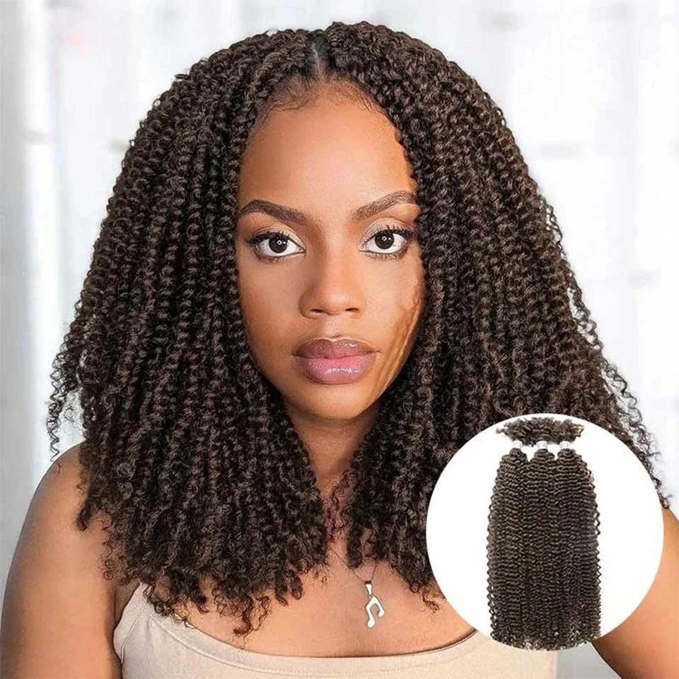 QVR 3 PCS Afro Kinky V Bulk for Kinky Twist Crochet Braiding Hair 100% Human hair Bundles QVR Curly Human Hair Bulks