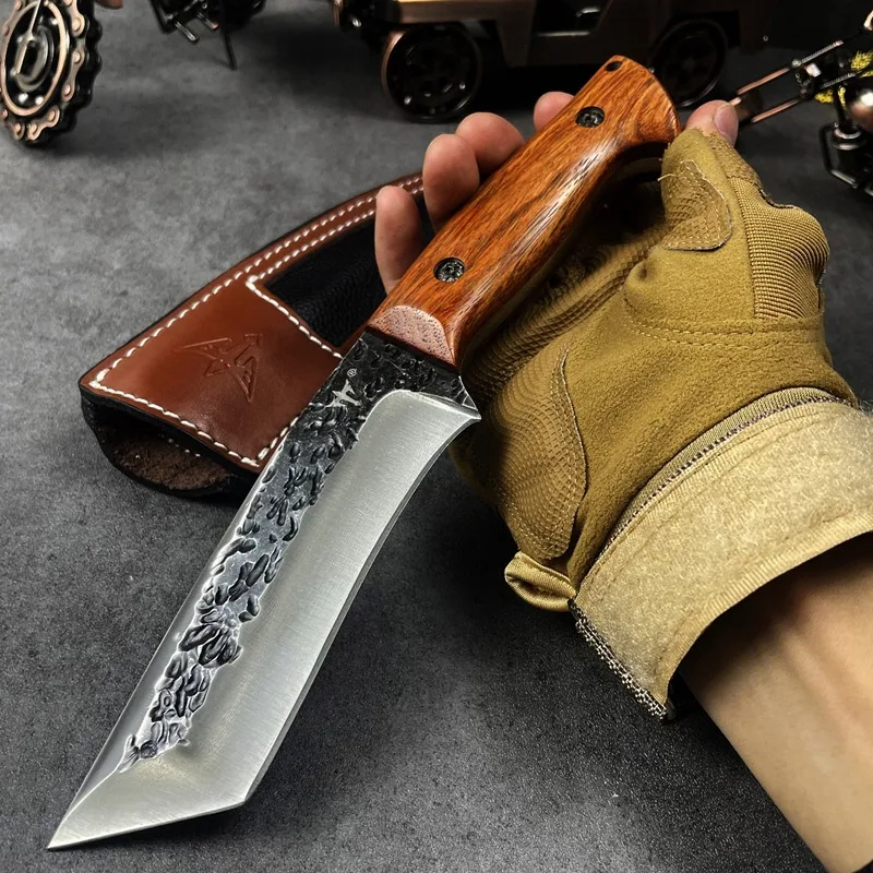 

Forged High Hardness D2 Tanto Blade Knives Wood Handle Outdoor Camping Survival Tool Bushcraft Hunting Knife Straight Knives