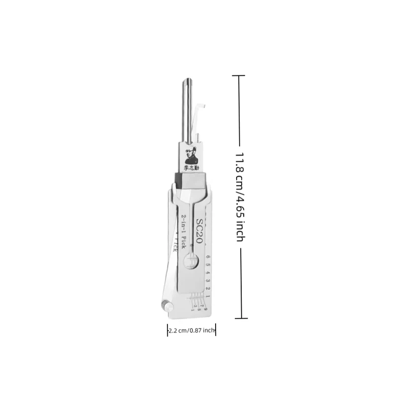 Original Lishi SC20 2-in-1 Schlosserwerkzeug Schlossöffner & Decoder für Haustür und Zivilschlösser – Detail 3