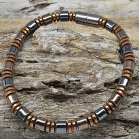 Men's Women's Extra Strength Black & COPPER Magnetic Hematite bracelet