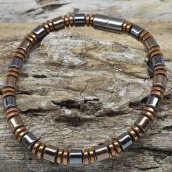Men's Women's Extra Strength Black & COPPER Magnetic Hematite bracelet