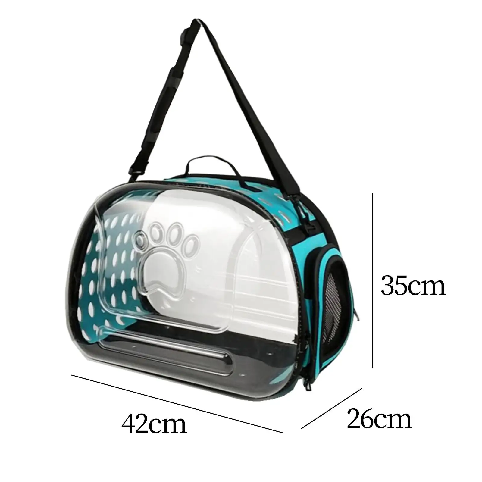 Transparente Dobrável Pet Carrier Bag, Crossbody, respirável, dobrável, viagens, ao ar livre, cão, gato