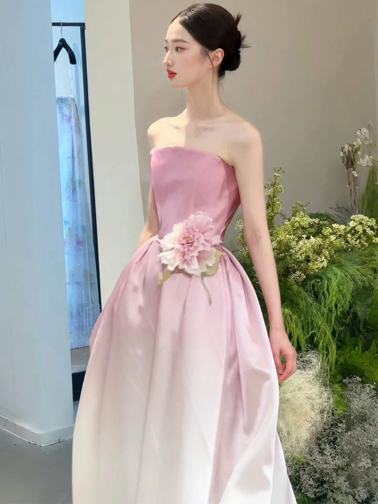 

Princ Sle Satin Wedding Dr V-Ne Svel Floral Embroidery Floor Length for Engagement And Bridal ower