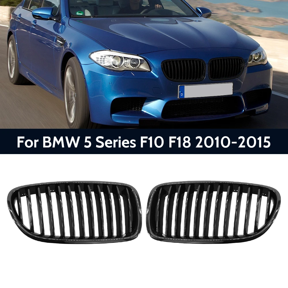 2Pcs Front Bumper Kidney Grill Hood Inlet Grille Replacement For BMW F10 F18 5 Series 2010-2015 Racing Grill Accessories