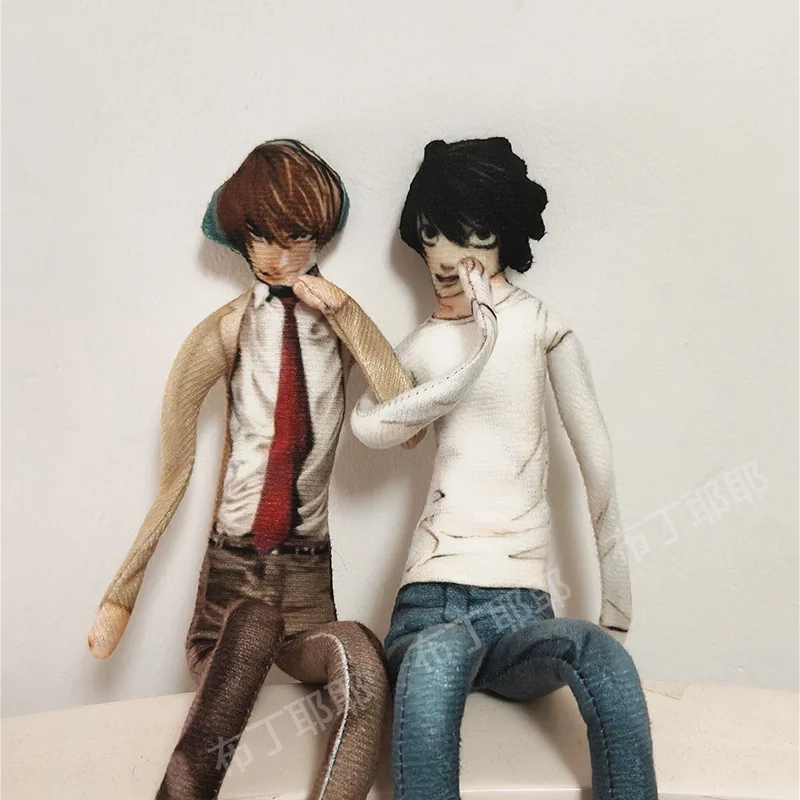 28cm Death Note Light Yagami L Lawliet Posable Plush Dolls With Wire Frame Abstract Stuffed Figures Anime Collection Decor Gift
