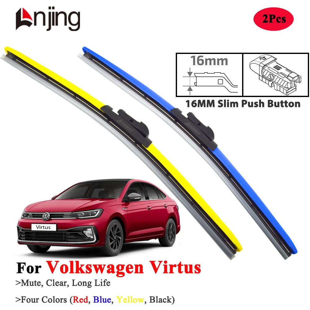 

LNJING Colorful Wiper Blades For Volkswagen Virtus Sedan 2020-Now