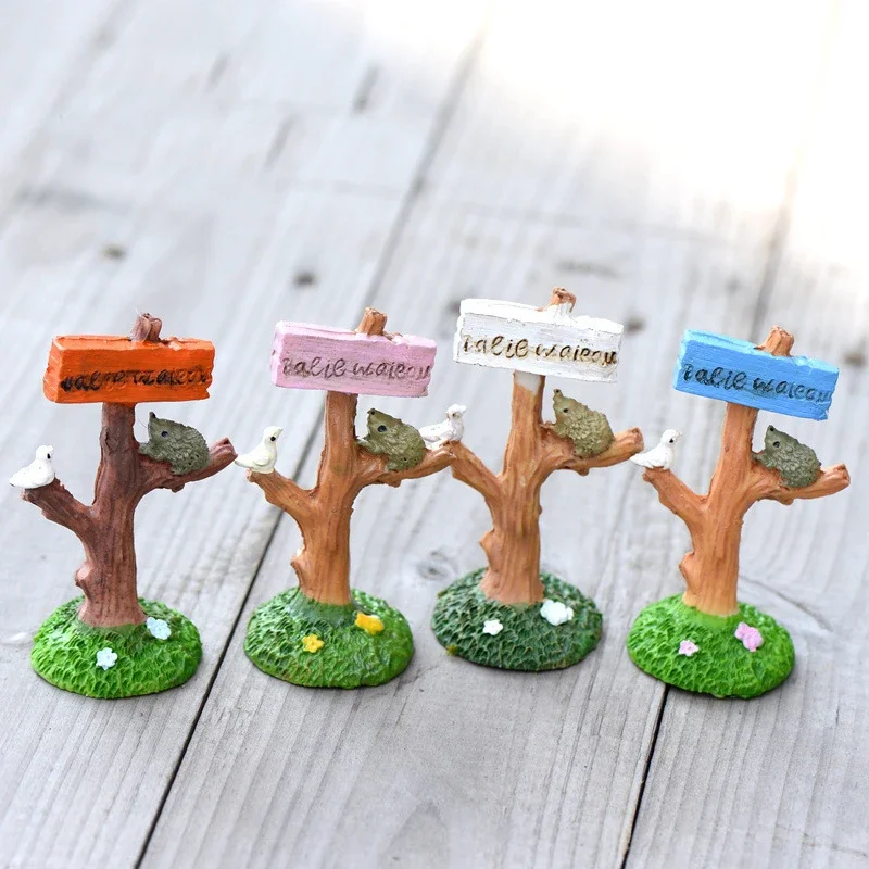 1PC Bird Signpost Animal Miniature Fairy Garden Home Houses Decoration Mini Craft Micro Landscaping Decor DIY Accessories