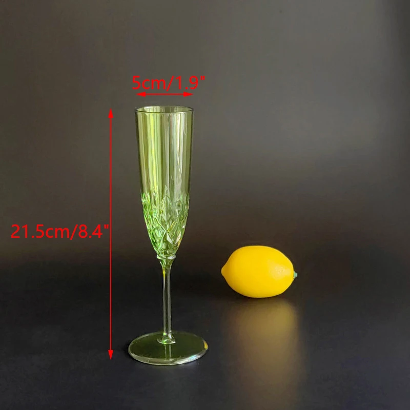 1Pc Vintage Imitation Glass European Plastic Goblet Hotel Carving Embossed Juice Water Glass