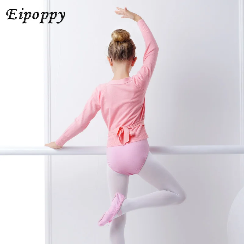 เสื้อสเวตเตอร์ถักสำหรับเด็กเล็กเด็กผู้หญิง, เสื้อโค้ทบัลเลต์ให้ความอบอุ่นสำหรับเต้นบัลเลต์ฤดูหนาวฤดูใบไม้ร่วง