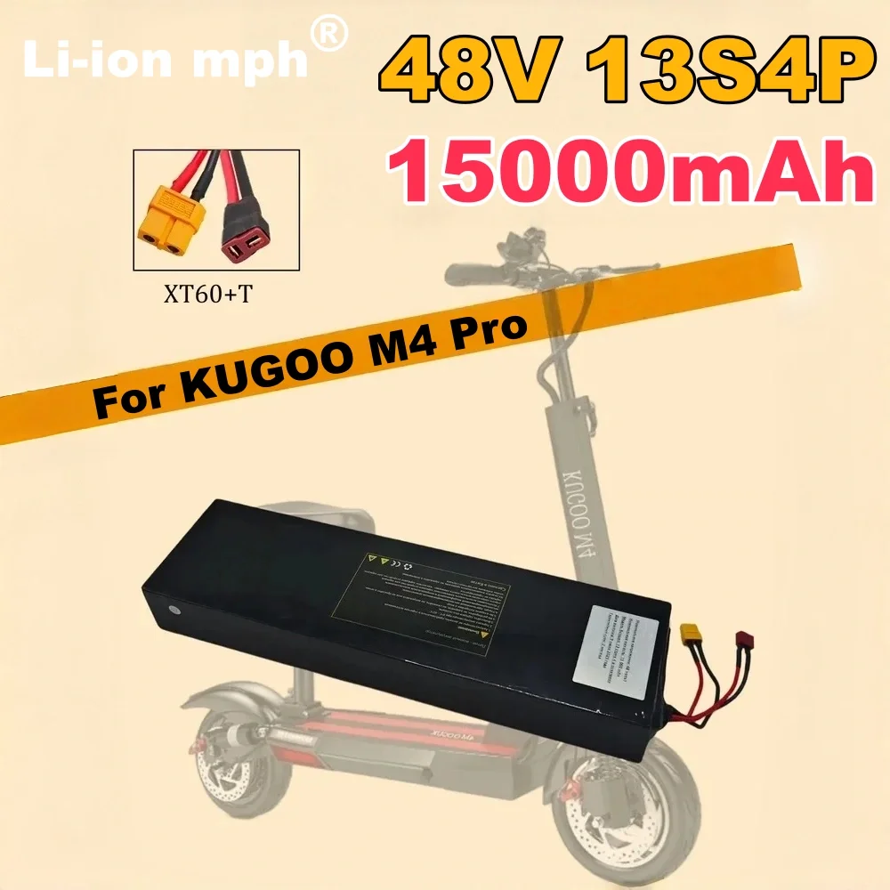 Kugoo Scooter-Akku, Kombination 13S4P, 48 V, 15.000 mAh, integrierter BMS-Ladeschutz, für M4, M4Pro, MaxSpeed-Serie