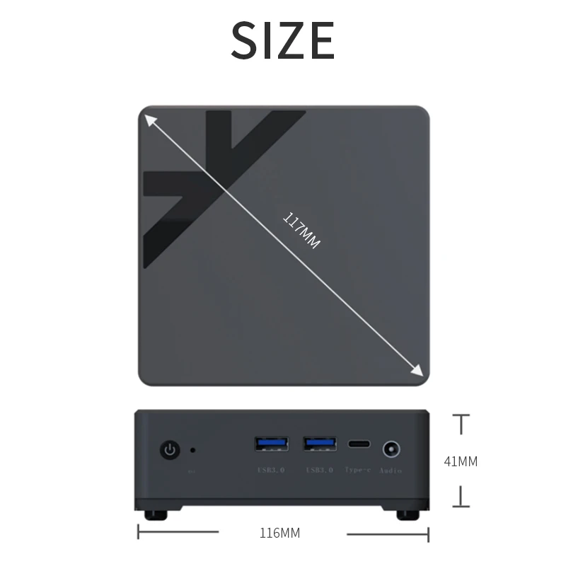كمبيوتر صغير مدمج واي فاي متوافق مع Win 11 Linux Desktop Home Office Game Dual Network Port Box Mini PC