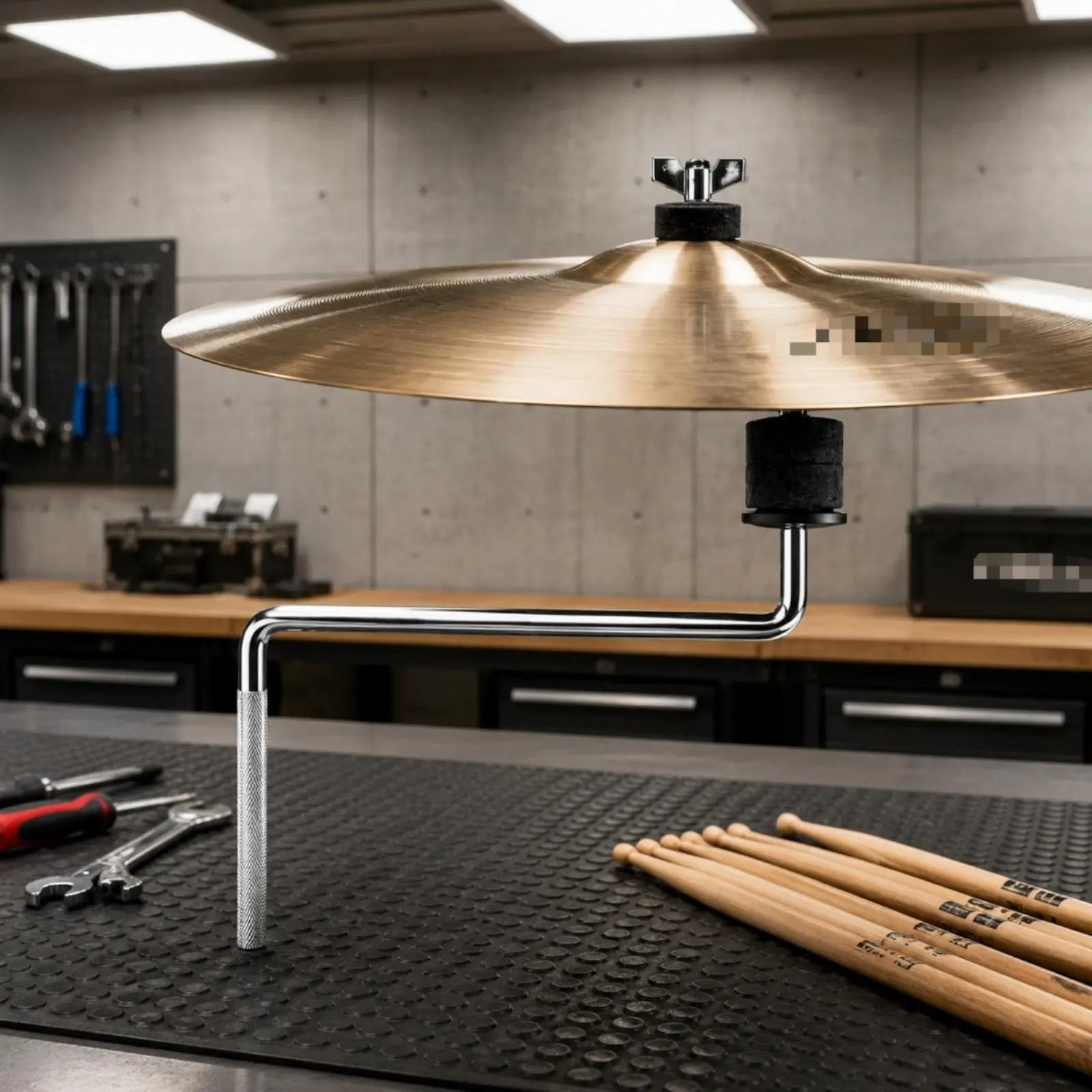 

Drum Extension Bracket Adjustable Drum Cymbal Holder Clamp Cymbal Arm Clamp Easy to Install Music Accessory Felt Washers